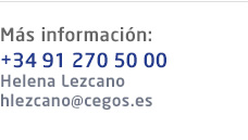 Más información:+34 91 270 50 00Helena Lezcano hlezcano@cegos.es